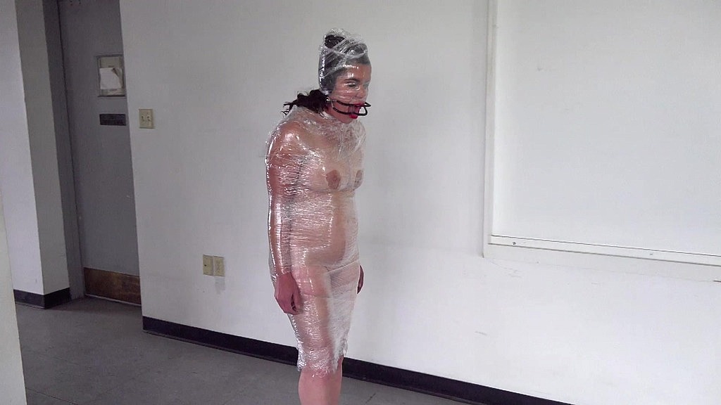 Shrink Wrap Bondage Face Fuck Throatpie