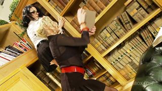 FISHNETTED WITH BIG BOOBS IN FFM HARDCORE