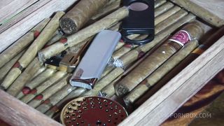 BRUNETTE AND BLONDE GETS THEIR BIG MATURE TITS LICKED AND HER PUSSY FUCKED