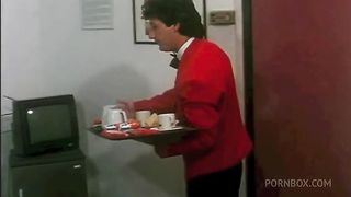 ROOM SERVICE THE WAITER FUCKS TWO HORNY HOSTS