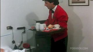 ROOM SERVICE THE WAITER FUCKS TWO HORNY HOSTS