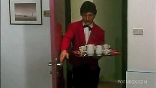 ROOM SERVICE THE WAITER FUCKS TWO HORNY HOSTS