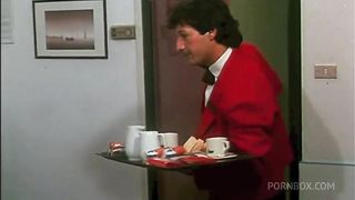 ROOM SERVICE THE WAITER FUCKS TWO HORNY HOSTS