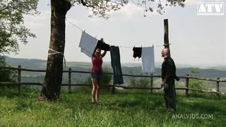 NATALLI DI ANGELO AN ITALIAN SLUT WITH BLONDE HAIR GETS ANAL PENETRATED BY A HUGE COCK AND WANTS HER MOUTH BUSY OUTSIDE