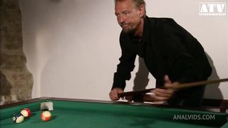 SLUT SARAH TWAIN WITH HUGE BREASTS AND BRUNETTE HAIR GETS BOTH HOLES FILLED BY MONSTER COCK AND FUCKED IN THE ASS