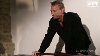 SLUT SARAH TWAIN WITH HUGE BREASTS AND BRUNETTE HAIR GETS BOTH HOLES FILLED BY MONSTER COCK AND FUCKED IN THE ASS