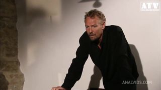 SLUT SARAH TWAIN WITH HUGE BREASTS AND BRUNETTE HAIR GETS BOTH HOLES FILLED BY MONSTER COCK AND FUCKED IN THE ASS