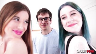 3-WAYPORN - 2 BABES ARE BANGED PASSIONATELY BY THEIR FUCKFRIEND IN A THREESOME AT YOGA.