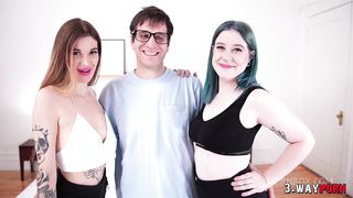 3-WAYPORN - 2 BABES ARE BANGED PASSIONATELY BY THEIR FUCKFRIEND IN A THREESOME AT YOGA.