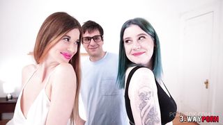 3-WAYPORN - 2 BABES ARE BANGED PASSIONATELY BY THEIR FUCKFRIEND IN A THREESOME AT YOGA.