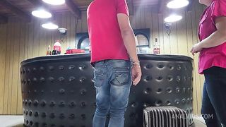 My girlfriend caught me cheating and made her stepsister to suck us off while we fuck