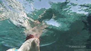 Busty redhead MILF Penny Pax has her pussy eaten by brunette beauty Belle Noire