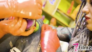 Two LATEX dominatrix sissy FEMDOM anal FISTING - BDSM