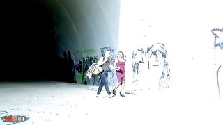 Outdoor bigtits brazilian MILF double penetration