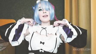 Maid Rem is chilling after the long day