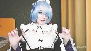 Maid Rem is chilling after the long day