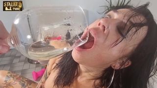 TOTAL FUCKED UP PISSING ANAL-HILIATION of Adeline Lafouine, DAP with fuck machine, piss in mouth, rough face fucking [PART 2]