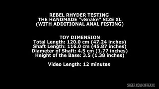 Rebel Rhyder Testing The Handmade vSnake Size XL (With Additional Anal Fisting) TWT222