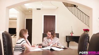 Brunette Bombshell Kyler Quinn Gets Physical with Metaphysics Prof GP1713