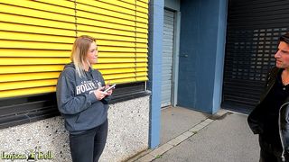 GERMAN BLONDE GETS RECOGNIZED ON THE STREET AND INVITES HIM FOR HAVING SEX IMEDIATLY