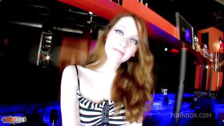Anal fuck in a bar with the gorgeous French redhead Aurora Viper