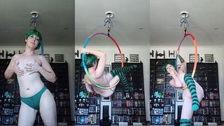 AERIAL HOOP CIRCUS PLAY FINGER FUCK AND PANTY DIRTY