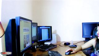 Beautiful young French babe Jessica Bitch gets her ass banged in front of her girlfriend