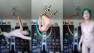 FEMDOM AERIAL HOOP CATCH YOU WATCHING ME AND PUNISH YOU TELLING YOU TO SPLOSH WITH FOOD
