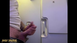 SELF JERK SOLO on an airplane