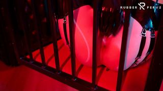 SLAVEGIRL MASTURBATES IN HANGING CAGE