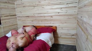 STEPMOM TEACHES HER HORNY STEPDAUGHTER HOW TO USE TOYS AND MASTURBATES HER