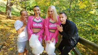 VERA JARW & LADY GANG - CUCKOLD COACH MADE TO WATCH BUSTY CHEERLEADERS DOUBLE VAGINA (DV) FOURSOME - VR VIDEO - PART 1