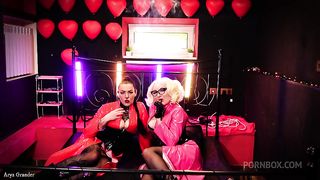 FemDom JOI video - fetish PVC Mistresses in shiny latex with stockings - dirty talk and humiliation