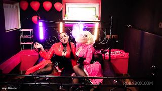 FemDom JOI video - fetish PVC Mistresses in shiny latex with stockings - dirty talk and humiliation