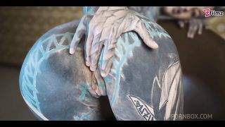 tattooed TEEN testing FUCK MACHINE with her ANAL - gapes, orgasm, anal (goth, punk, alt porn) ZF059