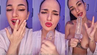 SUCKING AND MASTURBATE THE DILDO THINKING IS YOUR COCK -CLAUDIA BAVEL-