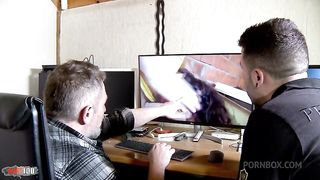 Charlie's double penetration in a threesome with Kevin and Terry