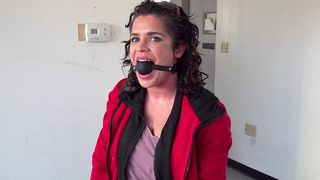 DRIVING AROUND BALL GAGGED