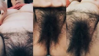 CLOSE UP HAIRY PUSSY OF MOM