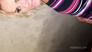 Hot sexy Russian beauty on the parking lot sex with neighbor