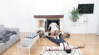 Eva Red's first DP, two chimney sweeps cleaned Eva's anal while her husband was sleeping on the couch, ATM, ATP, Balls Deep Anal