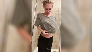Sneaky Shower Dildo While Friends are Visiting