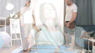 Horny Yoga Teacher Nelya DP’d by on the Floor by Stud Students GP2346