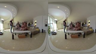 HALEY SPADES – VR VIDEO PART THREE – LITTLE FREAK LICKS CUM FROM CHOCOLATE IN MONSTER COCK GANGBANG