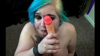 STRIP & SLOPPY BJ SPIT ON FACE - KYRA HELLFIRE AKA BULMA