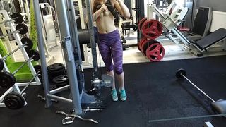 ALMOST CAUGHT IN GYM DURING SQUIRTING