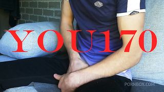 solo guy gives himself pleasure, jerks off his dick and cums