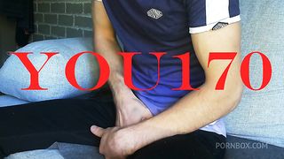 solo guy gives himself pleasure, jerks off his dick and cums