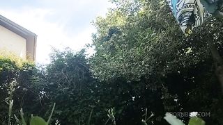 pee on the grass in a public park