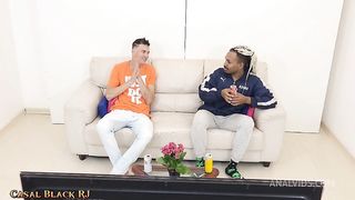 cuckold husband goes out to buy beer and wife fucks ass for perverted friend.